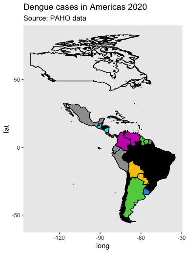dengue cases at Americas